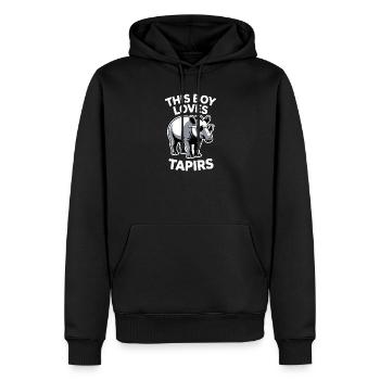 Dictons de tapir Tapir Drôle de cadeau de tapir - Sweat à capuche Premium bio Homme - noir - Devant - Nico (187cm)