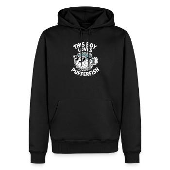 Expressions du poisson-globe : Cadeau amusant du poisson-globe - Sweat à capuche Premium bio Homme - noir - Devant - Nico (187cm)