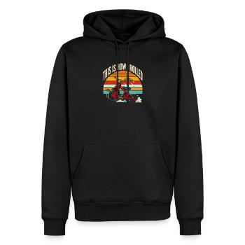 C’est ainsi que j’ai créé la nostalgie rétro du tricycle - Sweat à capuche Premium bio Homme - noir - Devant - Nico (187cm)
