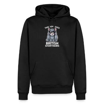 Dictons britanniques à poil court : cadeau drôle de chat - Sweat à capuche Premium bio Homme - noir - Devant - Nico (187cm)