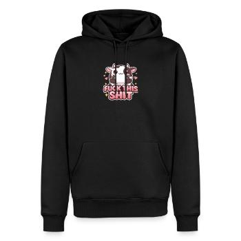 Kuh Fuck This Shit - Sweat à capuche Premium bio Homme - noir - Devant - Nico (187cm)