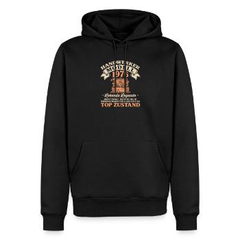 50. Geburtstag Handwerker Modell 1976 - Männer Premium Bio Hoodie - Schwarz - Vorne - Nico (187cm)