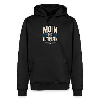 Moin Ihr Flitzpiepen Norddeutsch Hamburg Büro Moin - Männer Premium Bio Hoodie - Schwarz - Vorne - Nico (187cm)