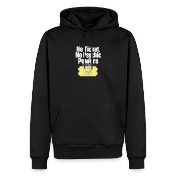 Technicien informatique du support technique, sans ticket, sans pouvoirs psychiques, humour - Sweat à capuche Premium bio Homme - noir - Devant - Nico (187cm)