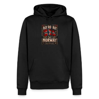 Drapeau norvégien dans un cadre vintage - Sweat à capuche Premium bio Homme - noir - Devant - Nico (187cm)