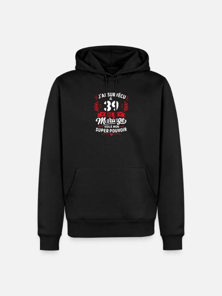 Survivre à 39 ans de mariage - Sweat à capuche Premium bio Homme - noir