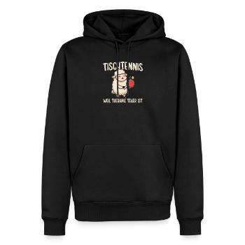 Tischtennis Weil Therapie Teuer Ist - Männer Premium Bio Hoodie - Schwarz - Vorne - Nico (187cm)