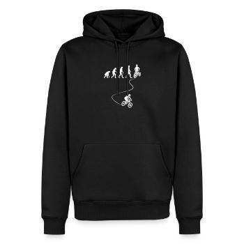 Fahrrad Evolution - Männer Premium Bio Hoodie - Schwarz - Vorne - Nico (187cm)