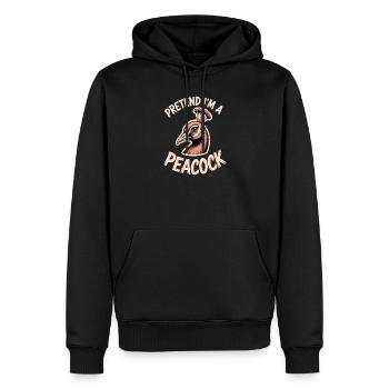 Paroles du paon Oiseau Paon Drôle de cadeau de paon - Sweat à capuche Premium bio Homme - noir - Devant - Nico (187cm)
