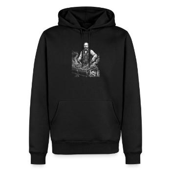 James Un barbecue grillé - Sweat à capuche Premium bio Homme - noir - Devant - Nico (187cm)