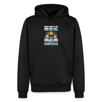 Philosophie Humor Philosophers The Original - Sweat à capuche Premium bio Homme - noir - Devant - Nico (187cm)