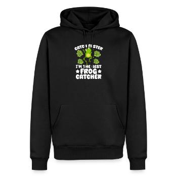 Attrape-grenouilles, la meilleure grenouille attrape-grenouille - Sweat à capuche Premium bio Homme - noir - Devant - Nico (187cm)