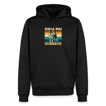Shiba Inu Papa Doge japonais - Sweat à capuche Premium bio Homme - noir - Devant - Nico (187cm)
