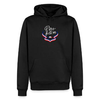Père-fection Papa Français Fête Des Pères - Sweat à capuche Premium bio Homme - noir - Devant - Nico (187cm)