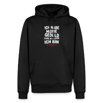 Ich habe meine Geduld testen lassen - Männer Premium Bio Hoodie - Schwarz - Vorne - Nico (187cm)