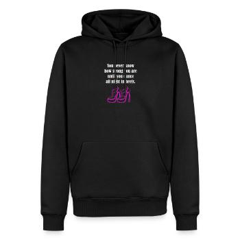 Danse de couple en valse - Sweat à capuche Premium bio Homme - noir - Devant - Nico (187cm)