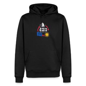 Routine du matin : Enseignant de classe de retour à l’école - Sweat à capuche Premium bio Homme - noir - Devant - Nico (187cm)