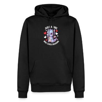 Juste une fille qui aime les dragons - Sweat à capuche Premium bio Homme - noir - Devant - Nico (187cm)