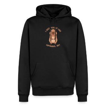 Capybara Love Ok - Sweat à capuche Premium bio Homme - noir - Devant - Nico (187cm)