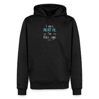 Ich war vor zwei Kindern ganz normal, lustiger Elternteil - Männer Premium Bio Hoodie - Schwarz - Vorne - Nico (187cm)