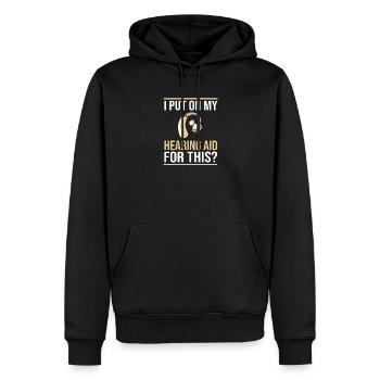 Deaf Deaf Deaf Sign Language - Men’s Premium Organic Hoodie - black - Front - Nico (187cm)