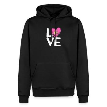 Langue des signes sourd sourd - Sweat à capuche Premium bio Homme - noir - Devant - Nico (187cm)