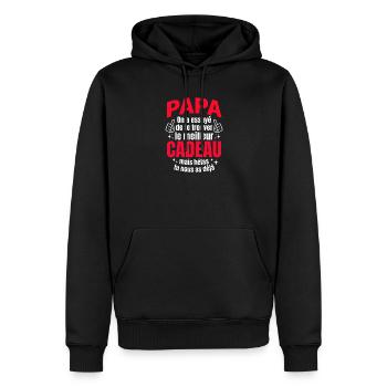 Meilleur Cadeau Papa - Humour Enfants Fête Des Pèr - Sweat à capuche Premium bio Homme - noir - Devant - Nico (187cm)