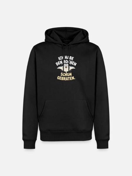 Rochen Schon Gebraten Stachelrochen Manta Rochen - Männer Premium Bio Hoodie - Schwarz