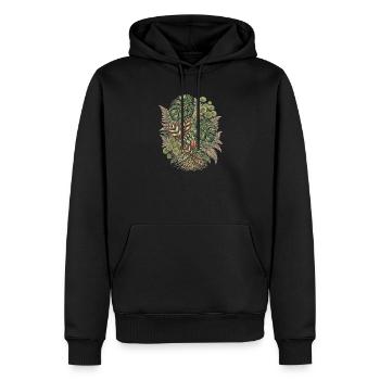 Botanical Jungle – Vintage Pflanzen Bouquet - Männer Premium Bio Hoodie - Schwarz - Vorne - Nico (187cm)
