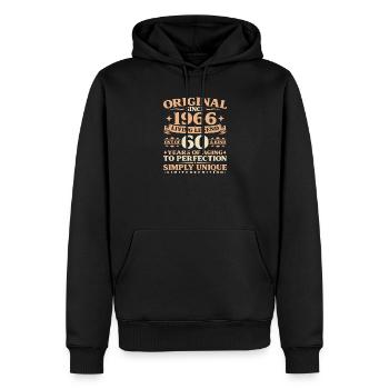 Baujahr 1966 Geburtstag 60 Jahre Vintage - Männer Premium Bio Hoodie - Schwarz - Vorne - Nico (187cm)