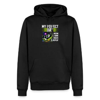 Gamer Gaming Cat Video Game - Men’s Premium Organic Hoodie - black - Front - Nico (187cm)