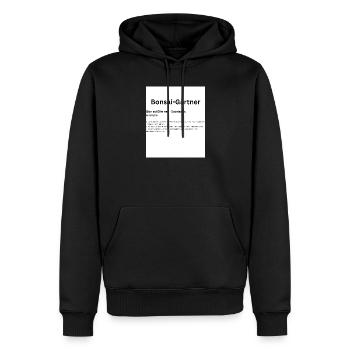 Bonsai Gärtner: Miniaturwald - Männer Premium Bio Hoodie - Schwarz - Vorne - Nico (187cm)