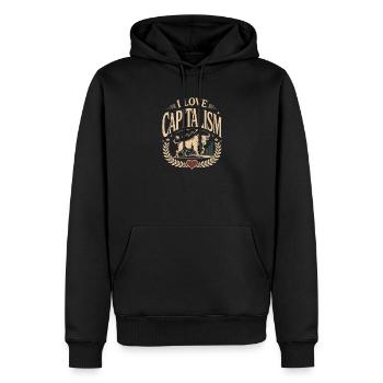 I Love Capitalism Entrepreneurs Stocks Capitalism - Men’s Premium Organic Hoodie - black - Front - Nico (187cm)