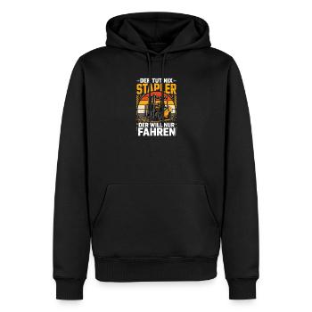  Der Tut Nix Stapler Der Will Nur Fahren - Männer Premium Bio Hoodie - Schwarz - Vorne - Nico (187cm)