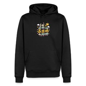 La Meilleure Sœur Du Monde - Humour Famille - Sweat à capuche Premium bio Homme - noir - Devant - Nico (187cm)