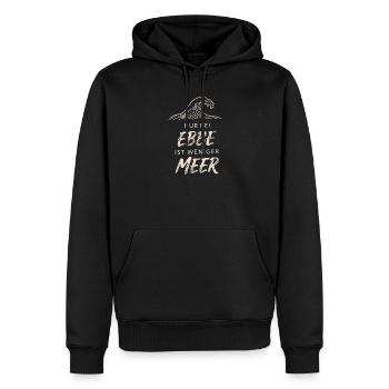 Only At Low Tide Is There Less Sea - Männer Premium Bio Hoodie - Schwarz - Vorne - Nico (187cm)