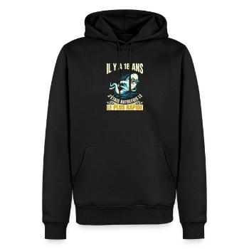 Anniversaire 18 Ans Humour Le Plus Rapide - Sweat à capuche Premium bio Homme - noir - Devant - Nico (187cm)