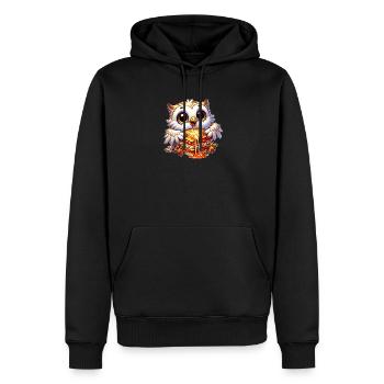 Weise Schneeeule Italienisch Lasagne - Männer Premium Bio Hoodie - Schwarz - Vorne - Nico (187cm)