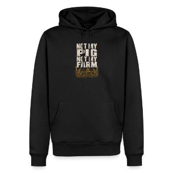  Not My Pig Not My Farm Bauernhof Schweine - Männer Premium Bio Hoodie - Schwarz - Vorne - Nico (187cm)