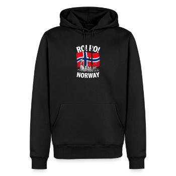  RO RO NORWAY Wikingerschiff Norwegen Flagge - Männer Premium Bio Hoodie - Schwarz - Vorne - Nico (187cm)