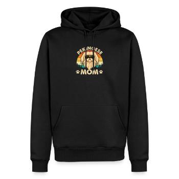 Fière maman pékinoise - Maman Peke Dog propriétaire de chien de compagnie - Sweat à capuche Premium bio Homme - noir - Devant - Nico (187cm)