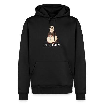 Fettchen Frettchen Lustiges Tiermotiv Comic Humor - Männer Premium Bio Hoodie - Schwarz - Vorne - Nico (187cm)