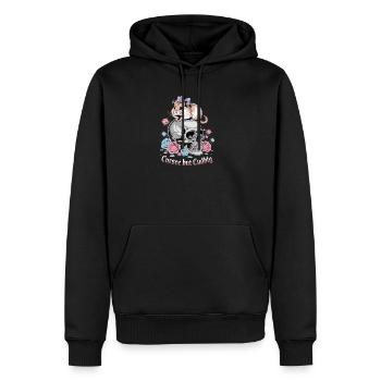 Curse But Cuddly Hamster On Skull - Men’s Premium Organic Hoodie - black - Front - Nico (187cm)