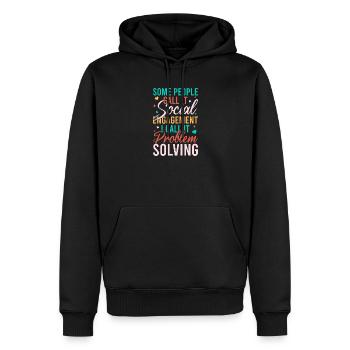 Social Worker Quote Problem Solving Social Work - Men’s Premium Organic Hoodie - black - Front - Nico (187cm)