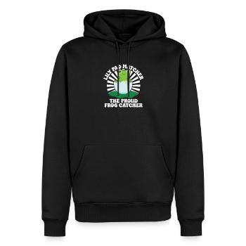 Frog Catcher Lily Pad Matcher Proud Catcher Frog - Men’s Premium Organic Hoodie - black - Front - Nico (187cm)