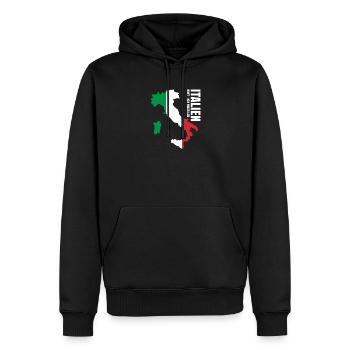 Italien Auswandern - Männer Premium Bio Hoodie - Schwarz - Vorne - Nico (187cm)