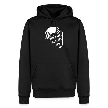 Vinyle - Sweat à capuche Premium bio Homme - noir - Devant - Nico (187cm)