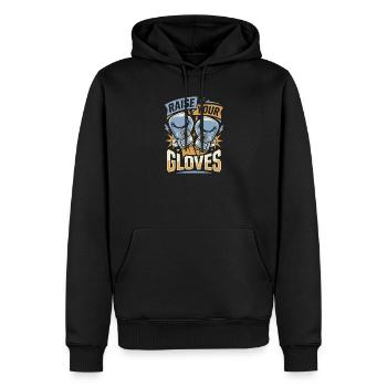 Levez vos gants Gants de boxe - Sweat à capuche Premium bio Homme - noir - Devant - Nico (187cm)