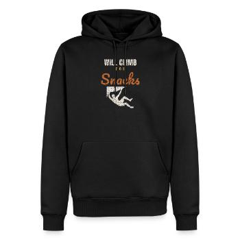 Will Climb For Snacks - Sweat à capuche Premium bio Homme - noir - Devant - Nico (187cm)