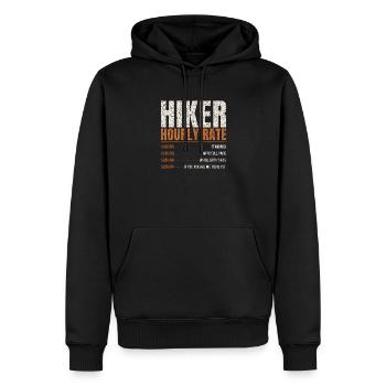 Tarif horaire de randonneur drôle - Sweat à capuche Premium bio Homme - noir - Devant - Nico (187cm)